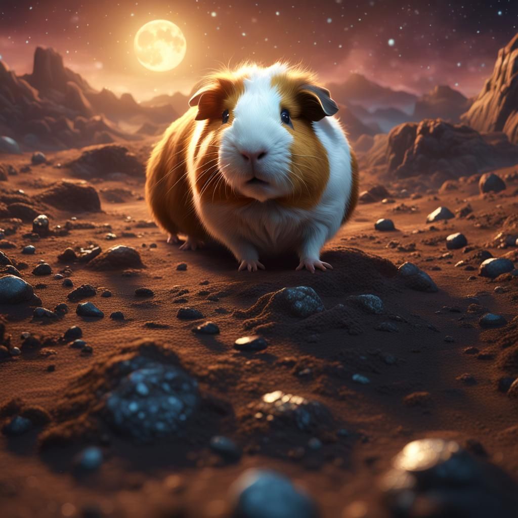 Guinea Pig Walking on the Moon
