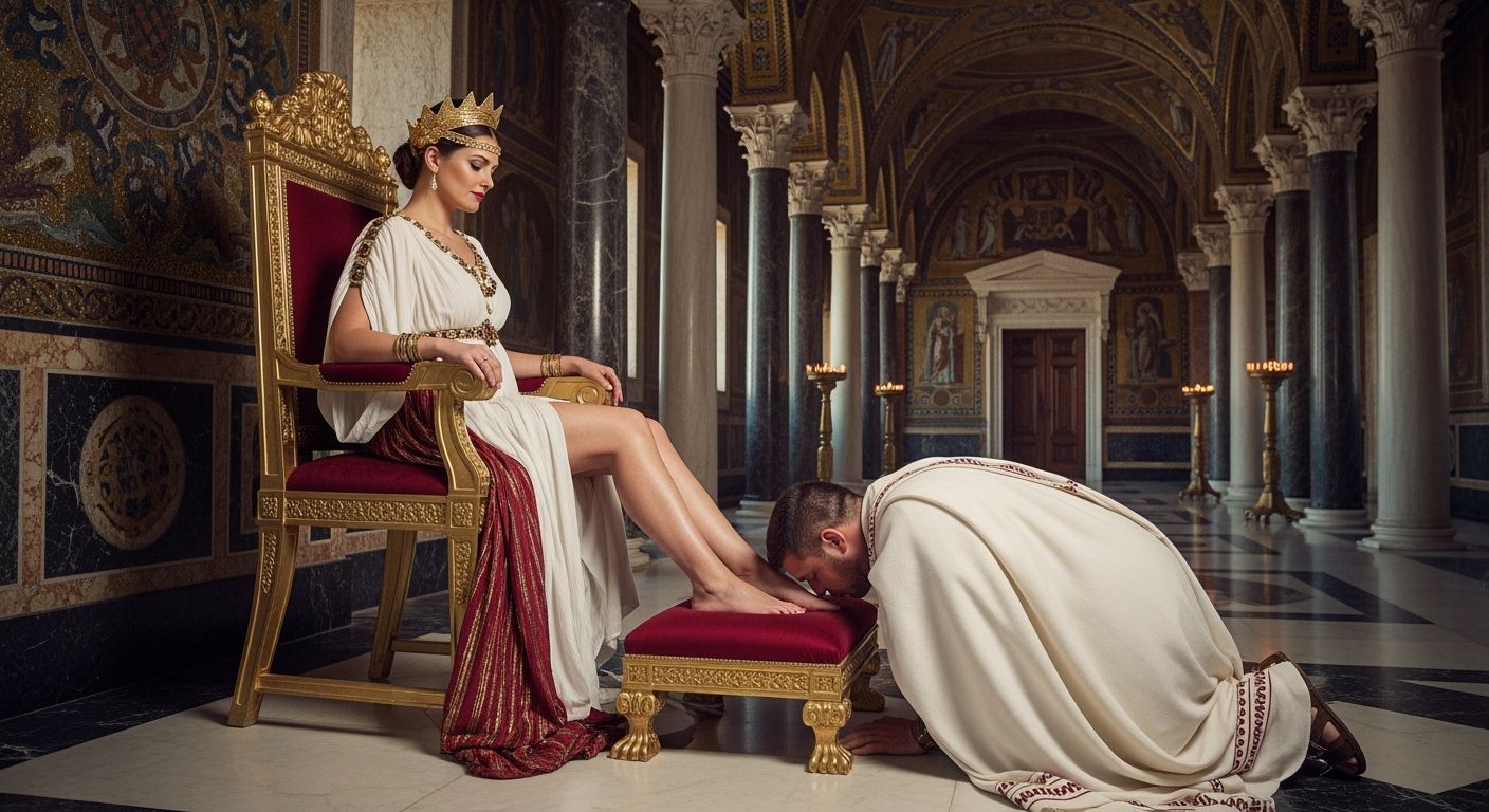 Empress Messalina on Her Throne: A Regal Display