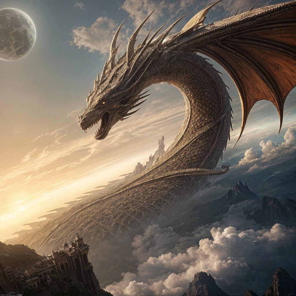 Dragon Planet Mirror Image in Digital Matte Painting