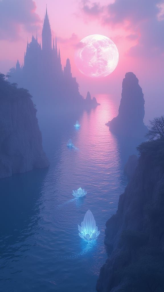 Alien Ocean Cathedral Islands in Lavender Light
