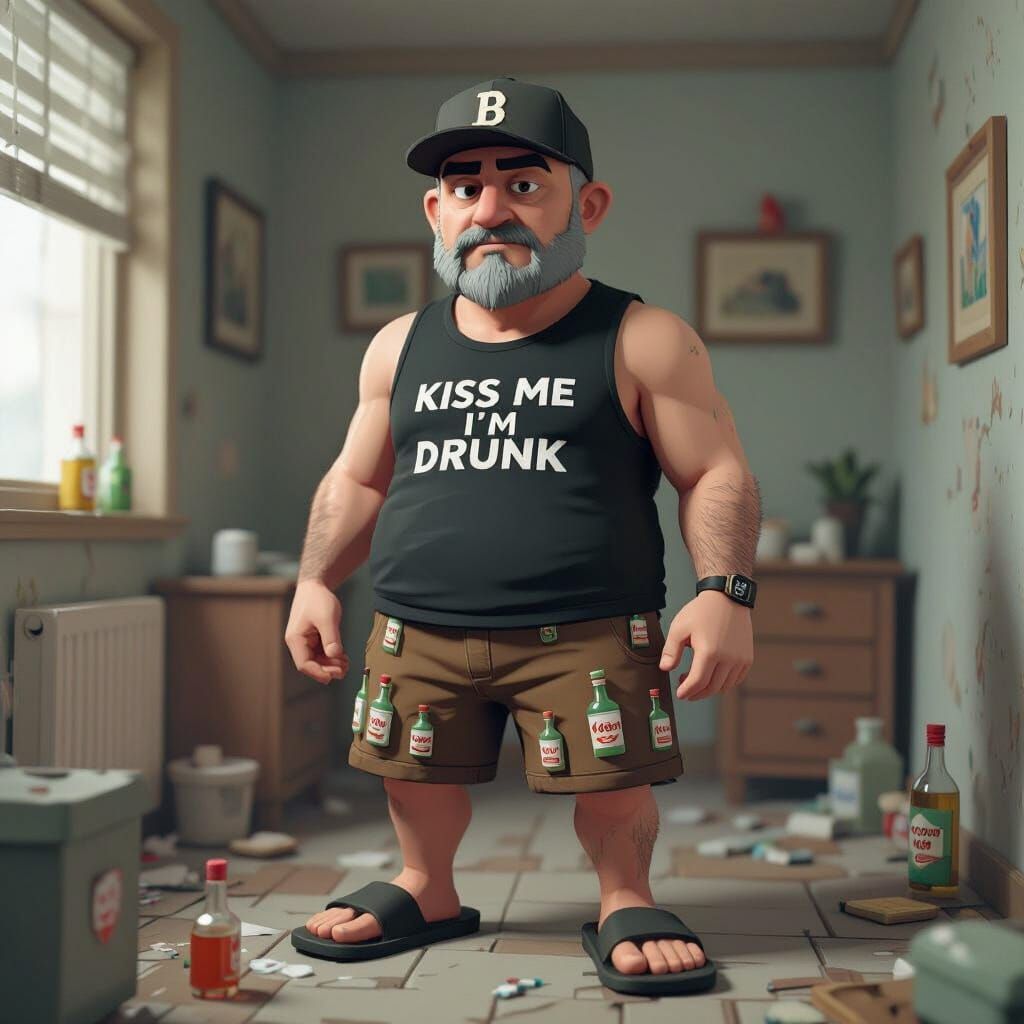 Low-Poly PS2 Style Grimy Apartment Character Concept