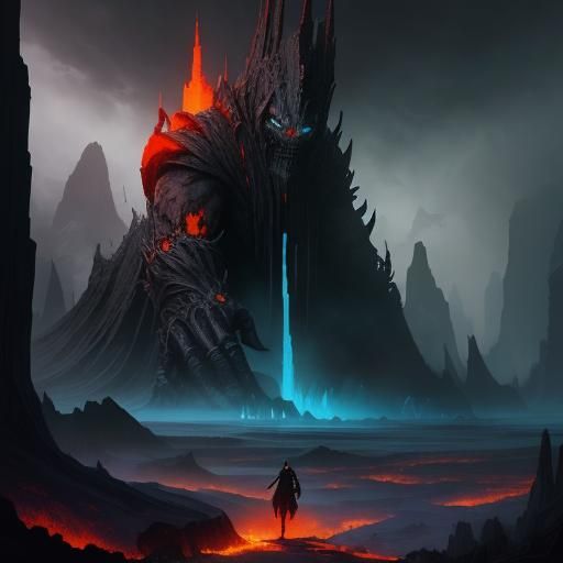 Eerie Stalactite Creature in Gothic Cave: Digital Art