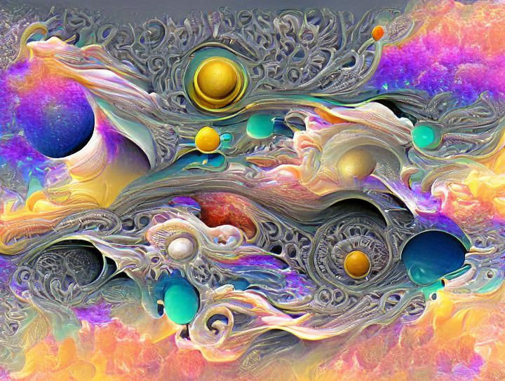 Cosmic Solar System in Baroque Hyperrealism