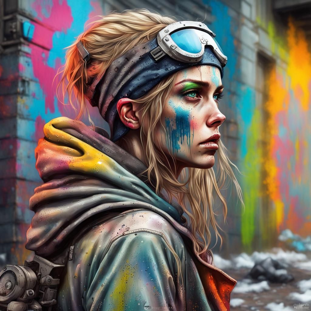 Post-Apocalyptic Survivor: Graffiti Art Vision of the Future