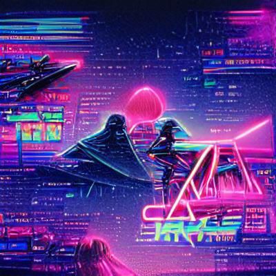 Star Wars in Synthwave Neon Retro Style