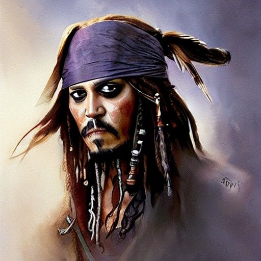 Sinister Jack Sparrow Portrait in Fantasy Style