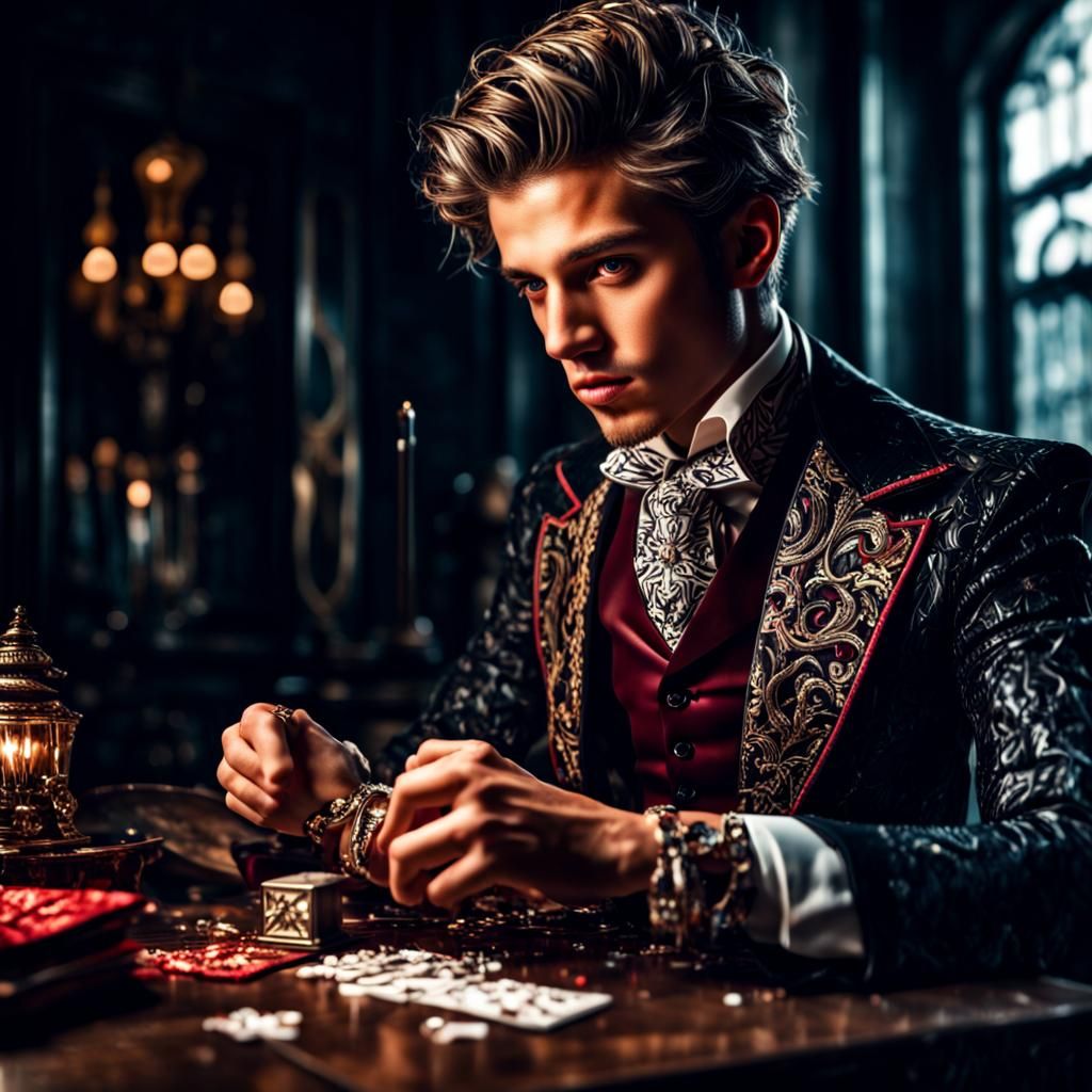 Hyperrealistic Young Magician in Sharp Focus