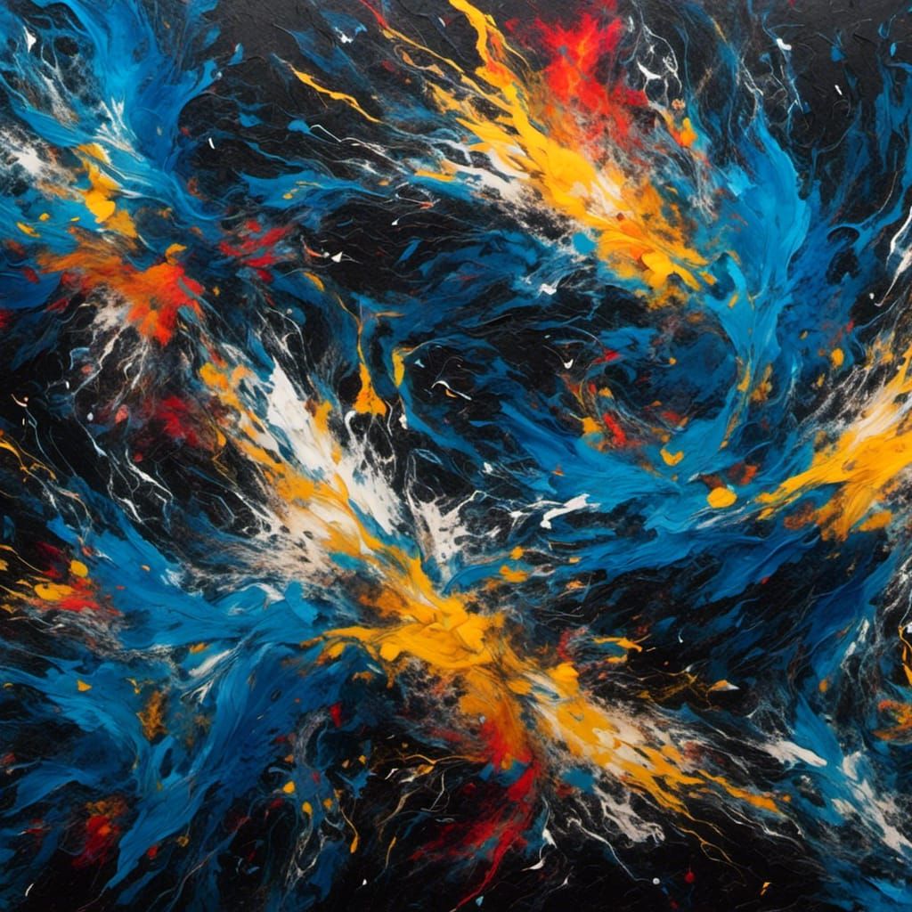 Explosive Energy in Abstract Expressionism Style