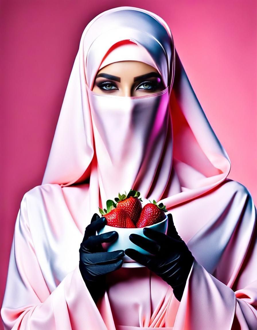 Niqabi Woman in Fantasy Food Beauty Campaign