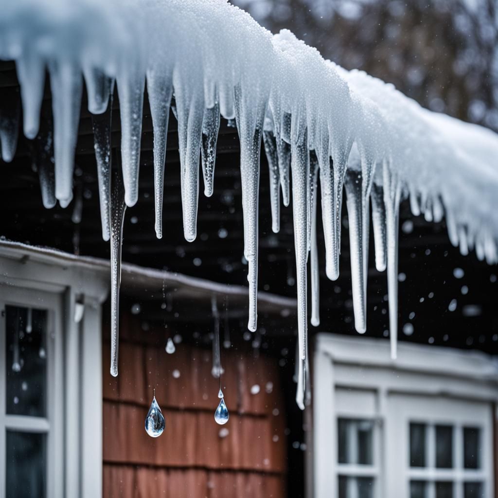 Glistening Winter Icicle: A Frozen Eavesdrop
