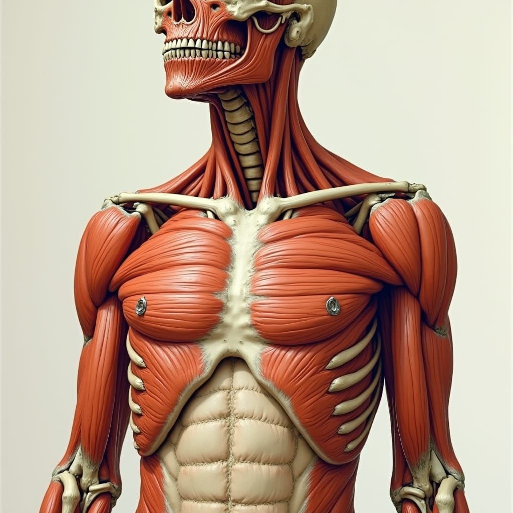 Anterior Human Anatomy: Detailed Medical Illustration