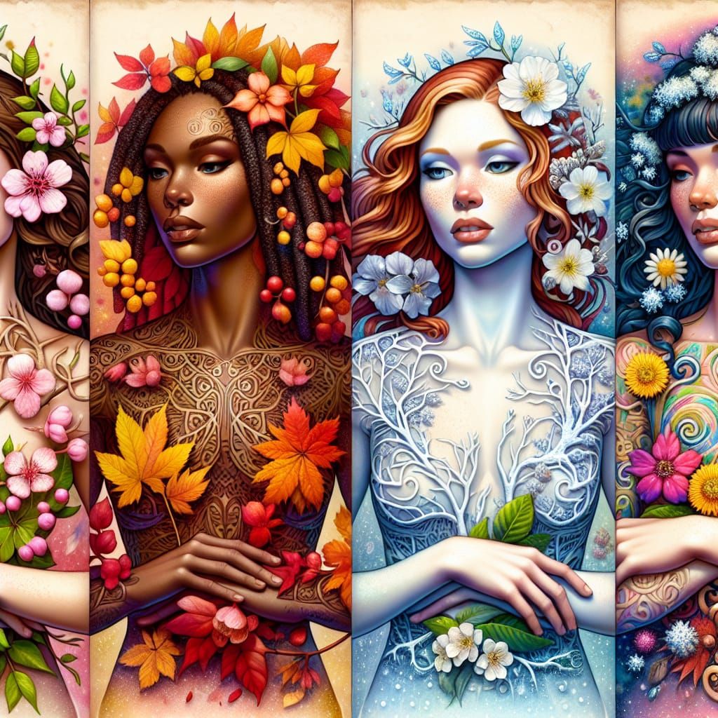 Mother Earth Embodied as the Four Seasons