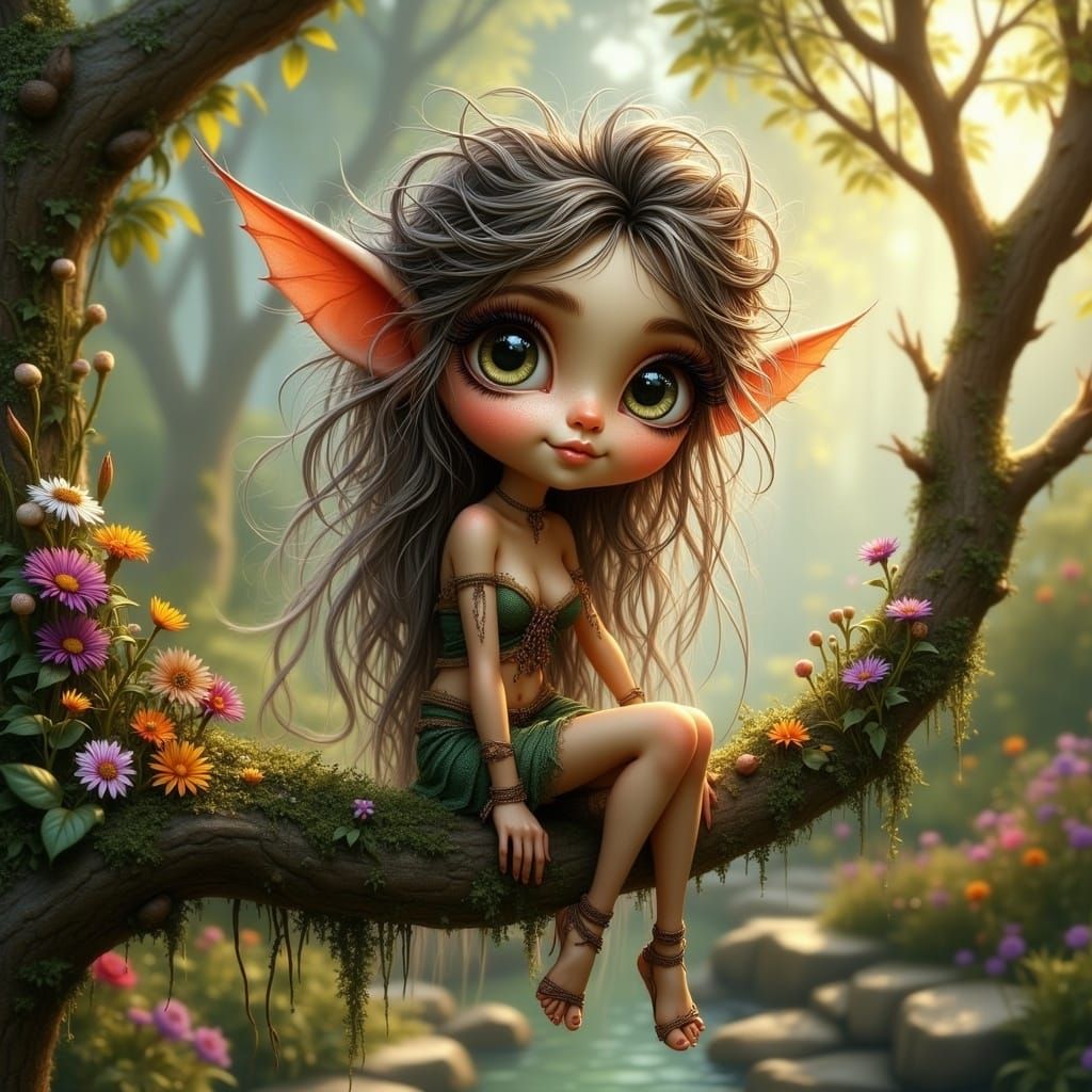 Whimsical Fae in Fantasy Fairy Land Digital Art