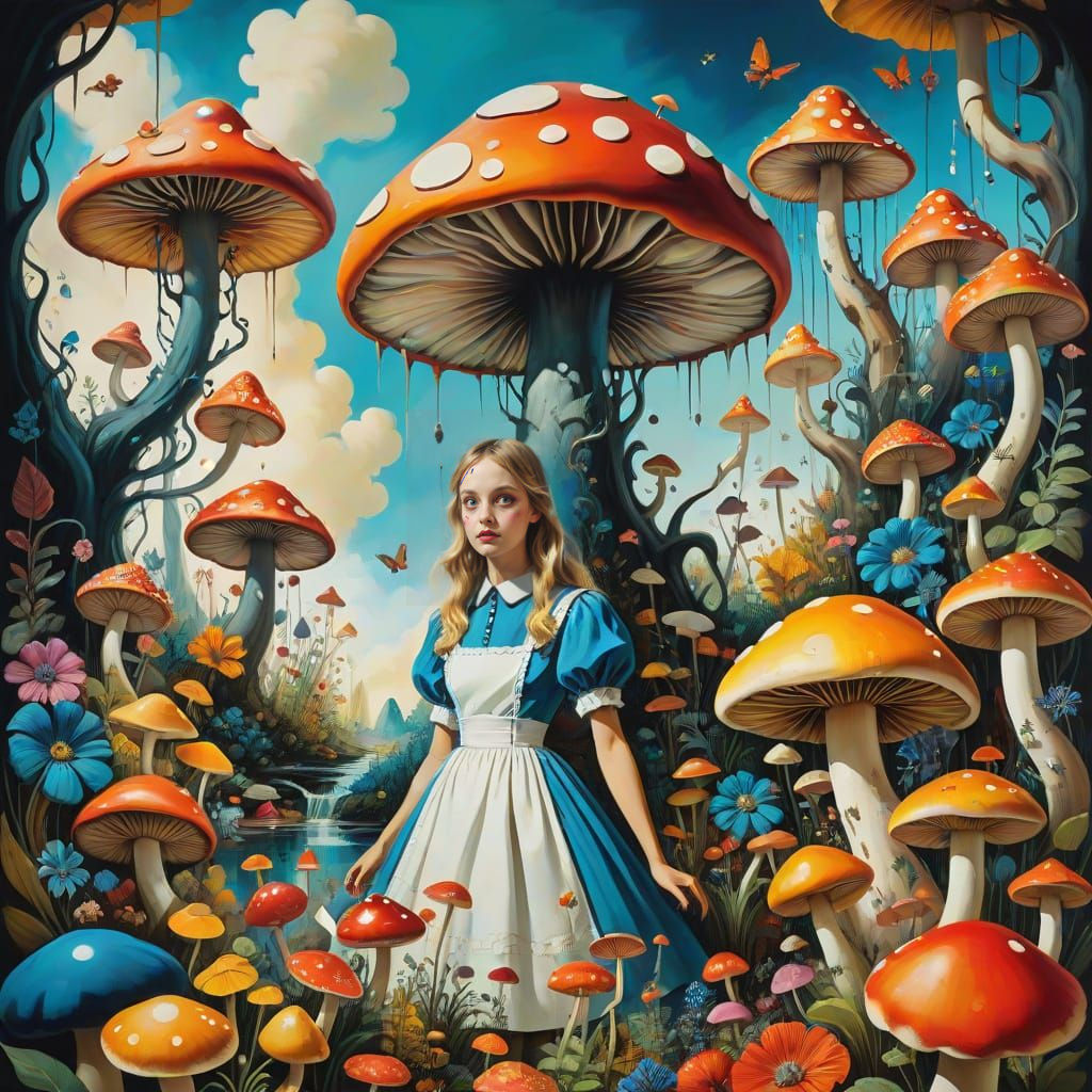 -dripping in paint_ Alice in Wonderland,