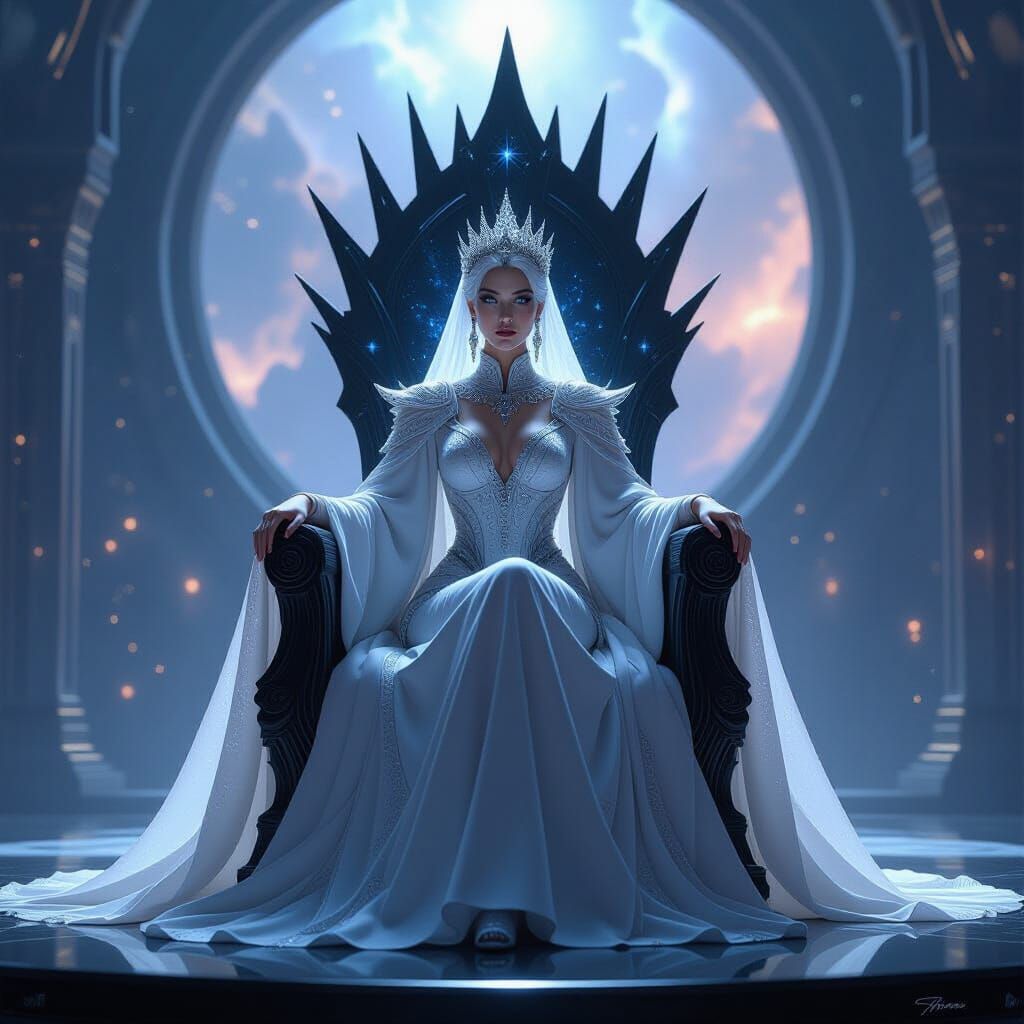 Majestic Queen in Cosmic Throne Room