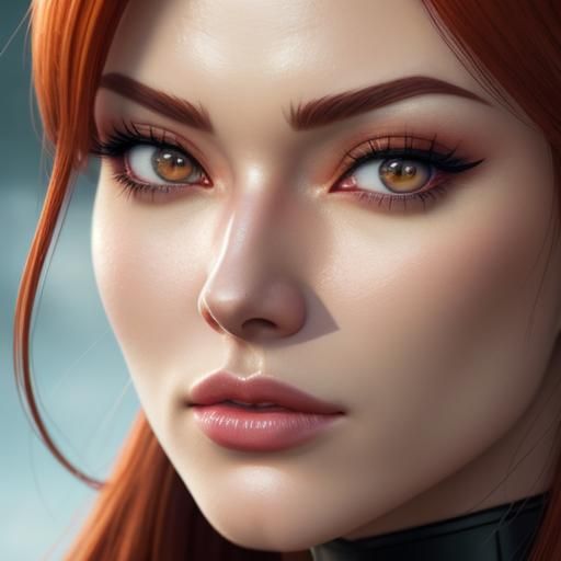 Anime Style Kim Possible Close-Up, High Detail