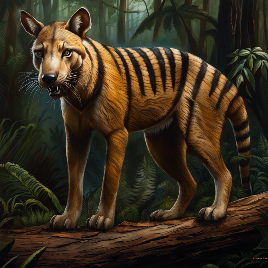The extinct Tasmanian Tiger
