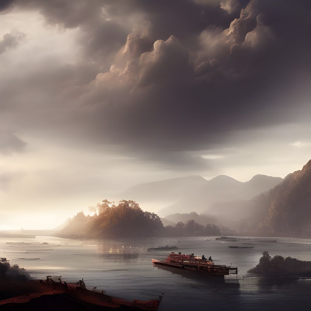 Dramatic Burial Scene in Digital Matte Painting Style