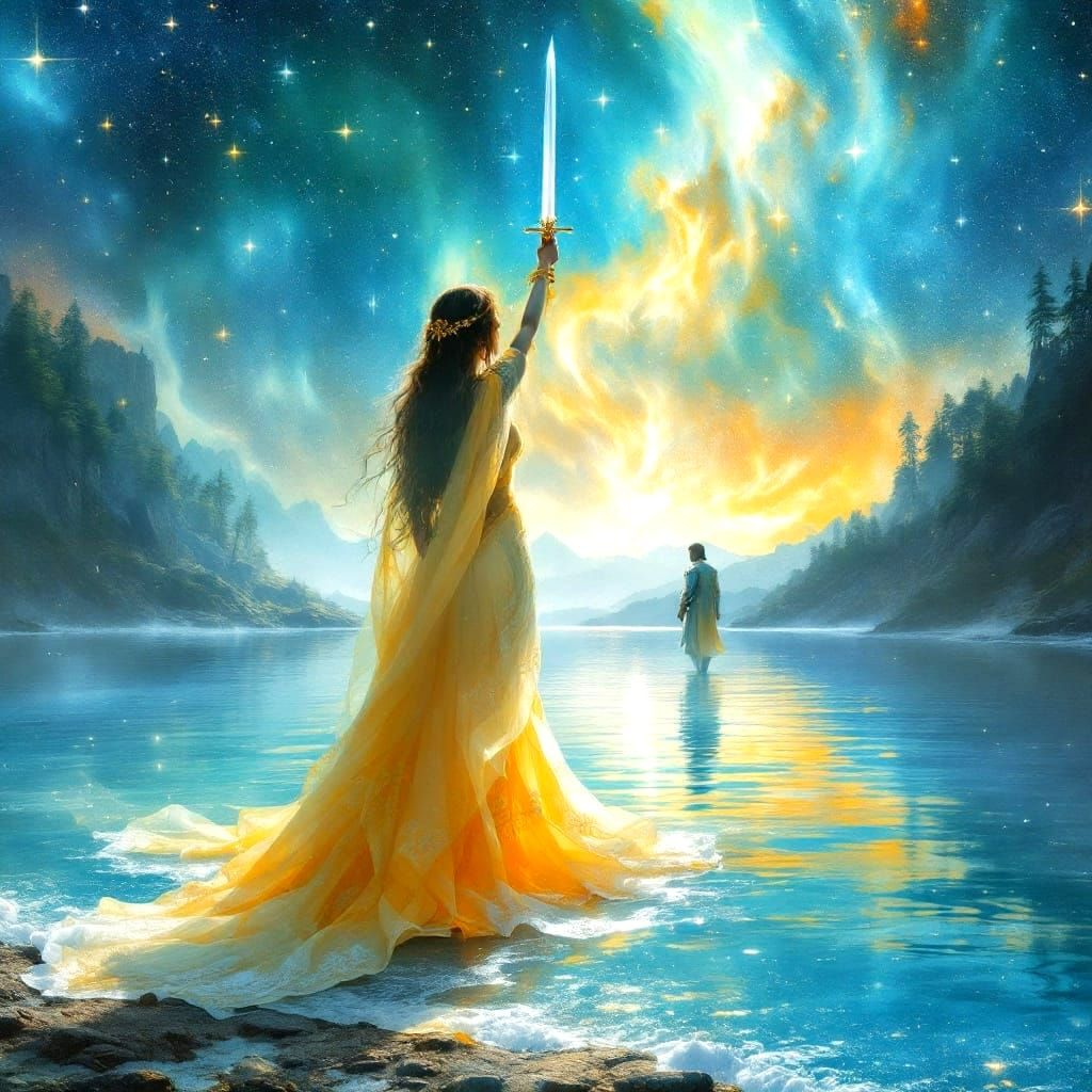 Enchanted Lady of the Lake Ascends in Celestial Glory