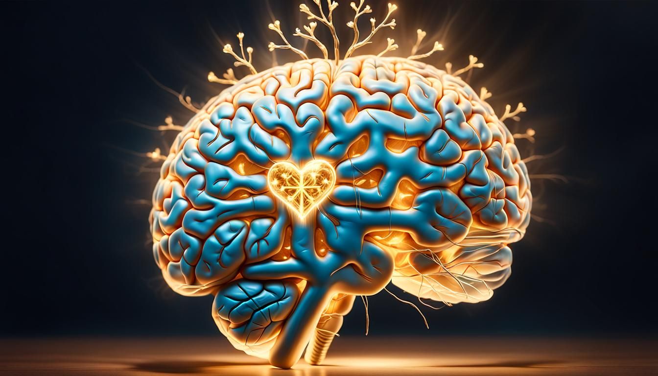 Transparent Brain and Heart with Glowing Memories