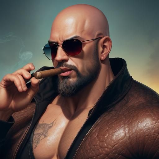 the muscular baldy!!