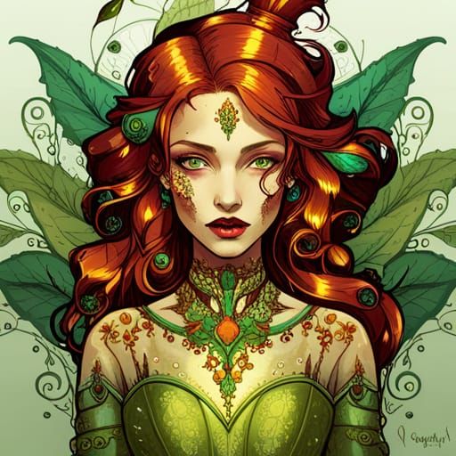 Steampunk Poison Ivy with Luminous Colors