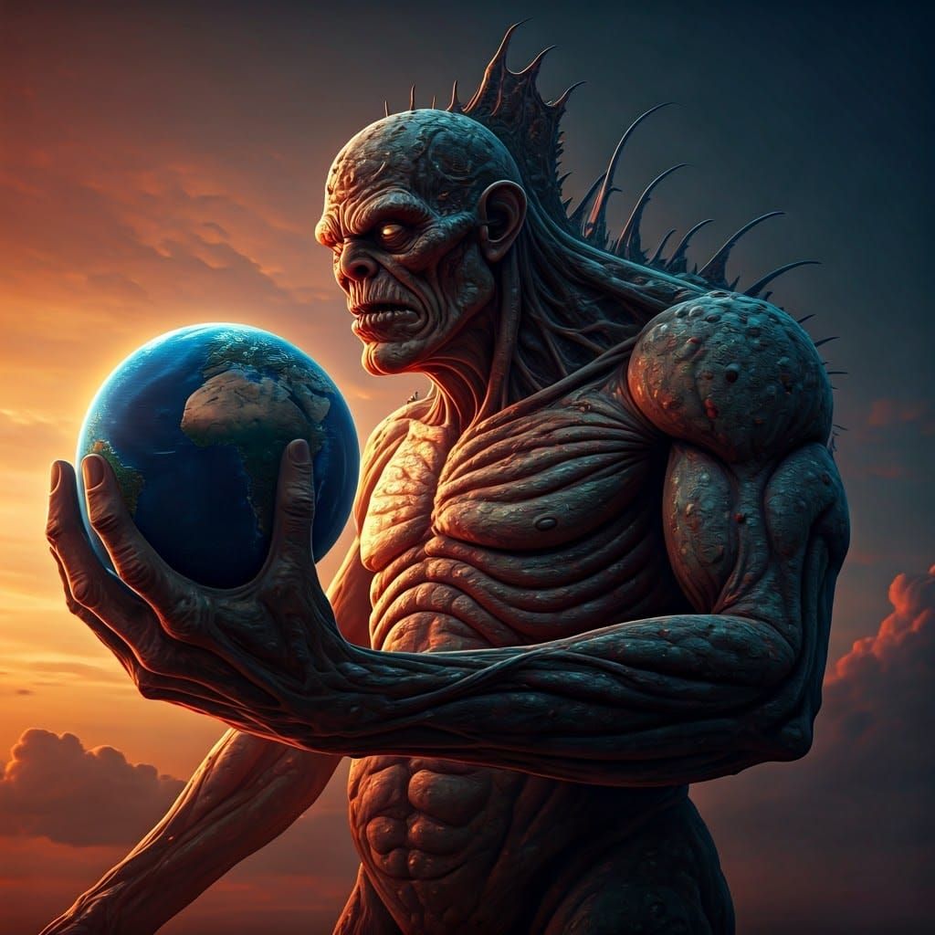 Grotesque Giant Grips Earth in Unreal Engine 5