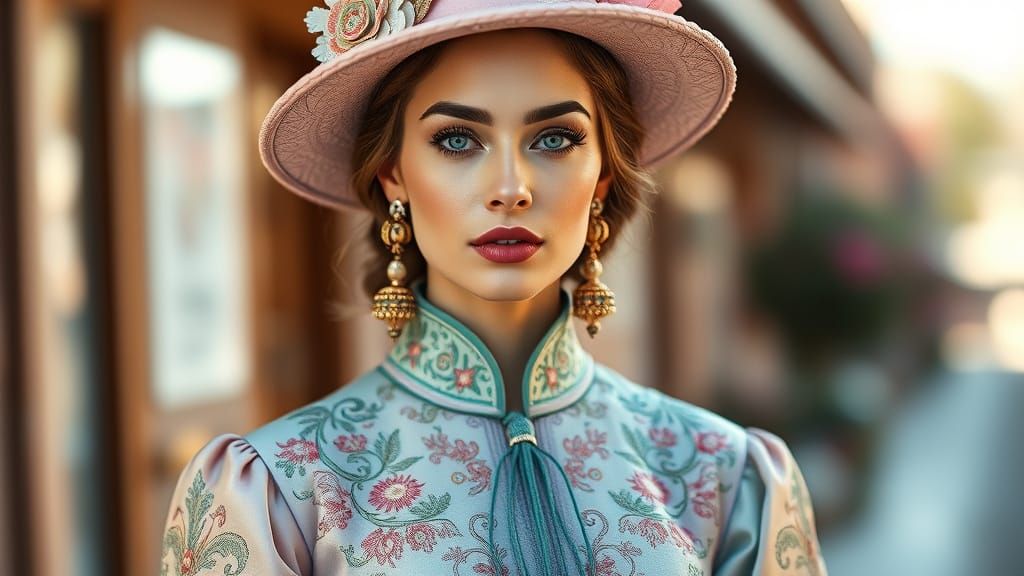 Pastel Hued Fashion Icon in Elegant Vogue Style