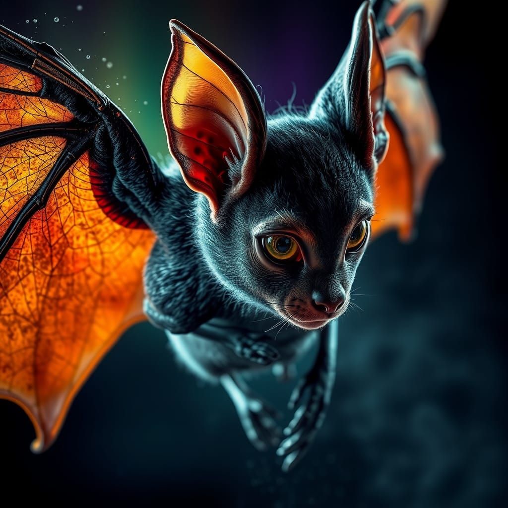 Intricate Bat Fairy Concept Art in Vivid Colors
