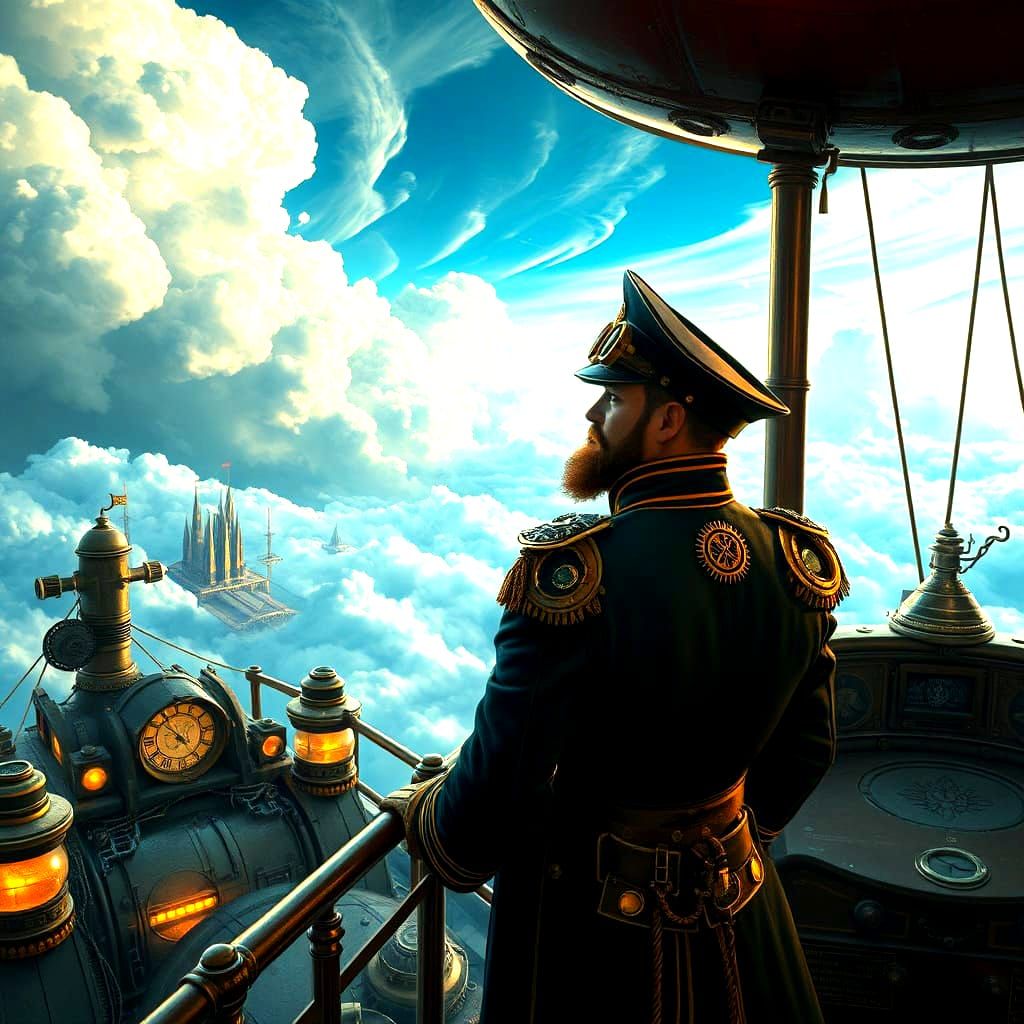 Steampunk Airship Captain Embarks on Epic Journey