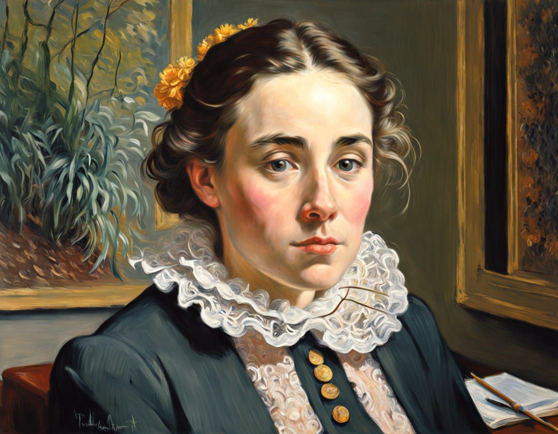 Impressionist Portrait in Oil on Canvas