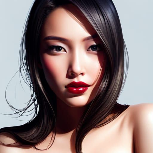 Hyperrealistic Portrait of a Beautiful Young Woman
