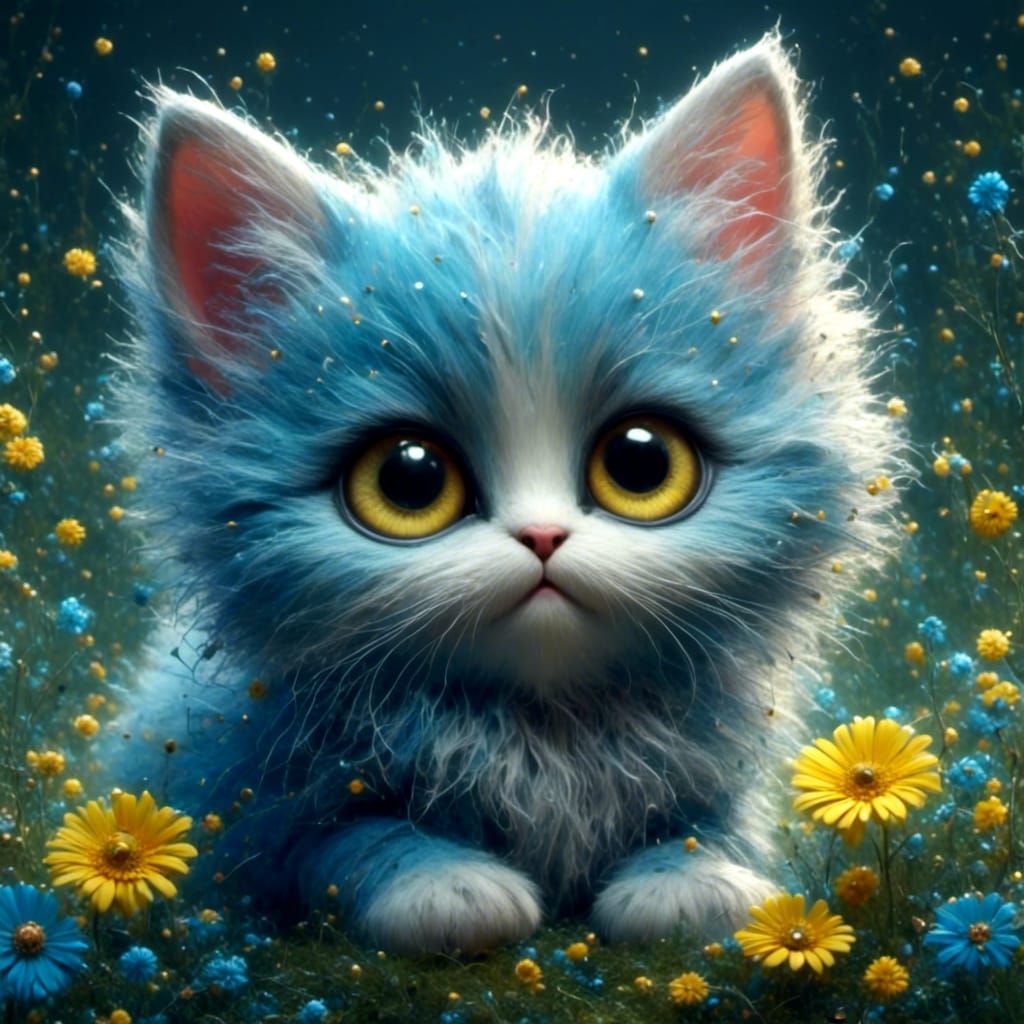 Cute blue kitten