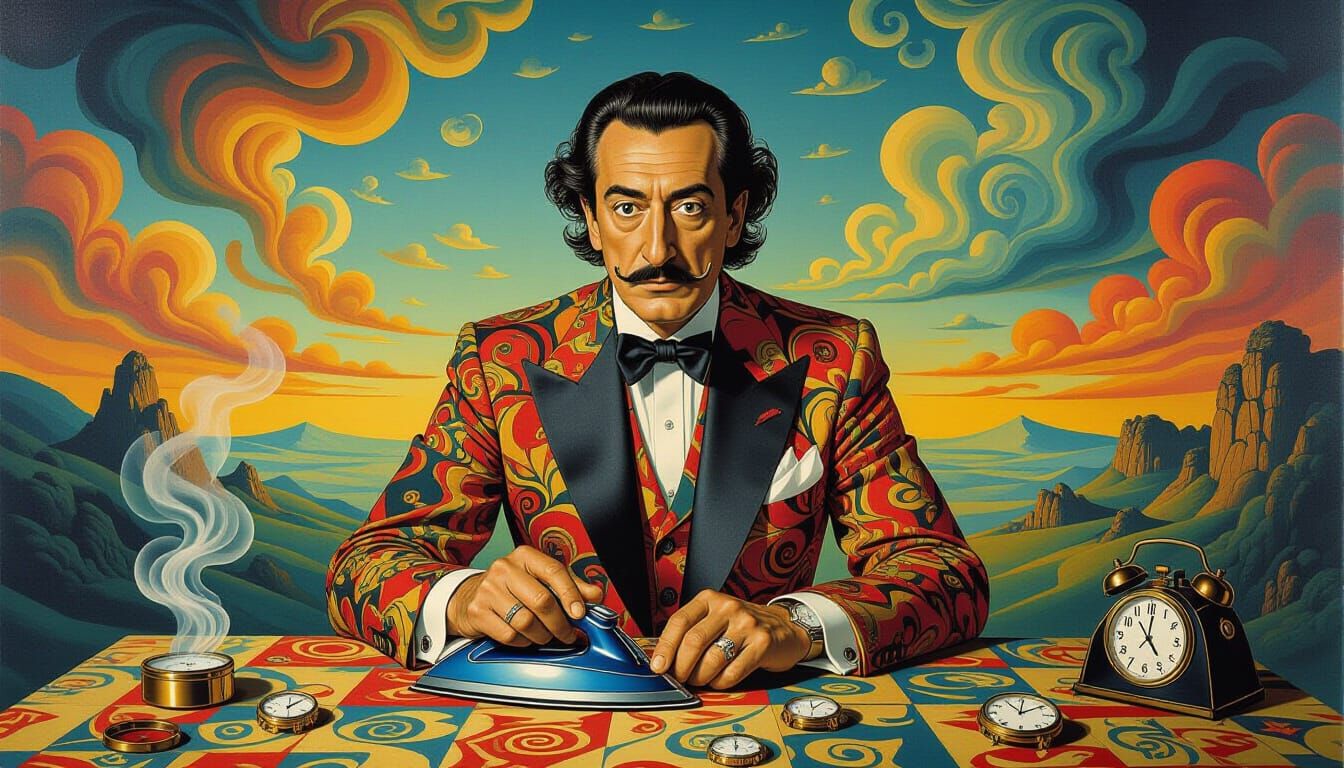 Surrealist Ironing: A Dreamscape in Complementary Colors