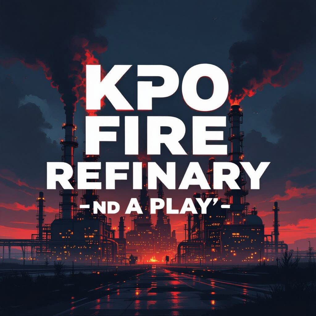 Futuristic Oil Refinery in Dark Tones