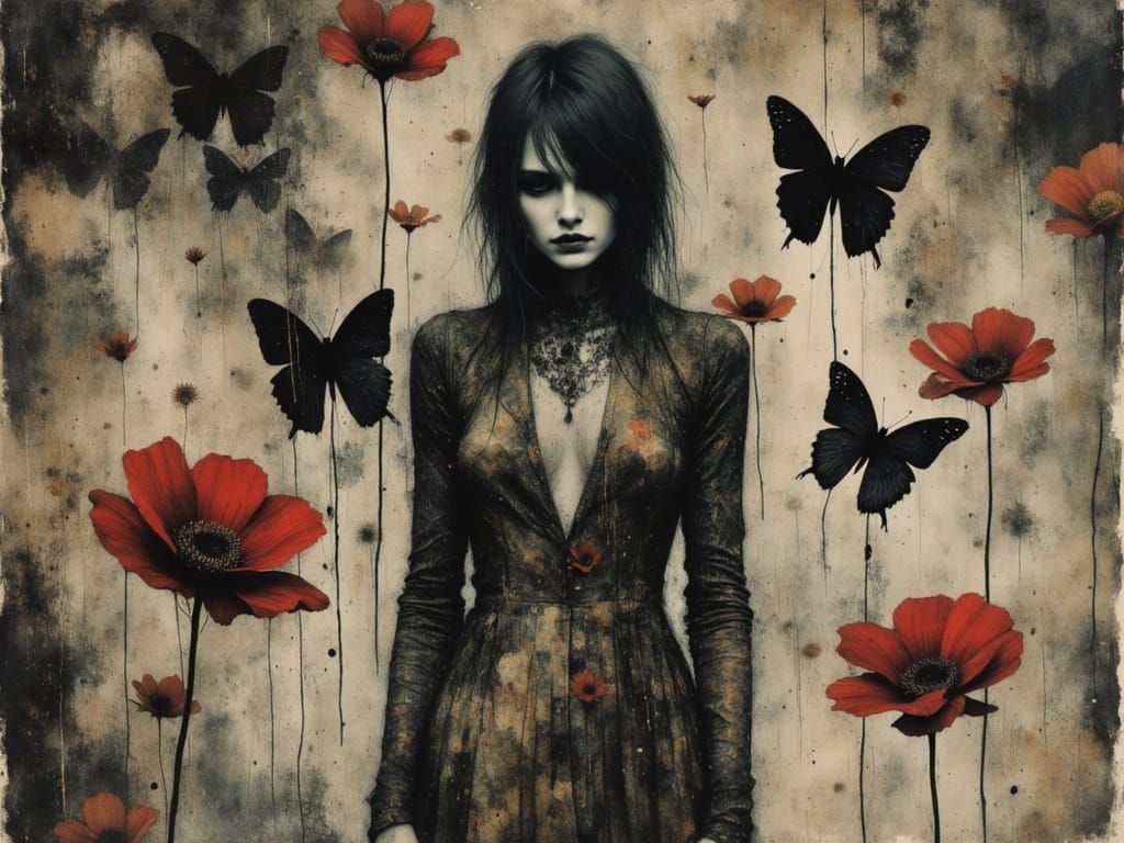 Chaos Embodied: Surreal Female Figure in Watercolor and Ink