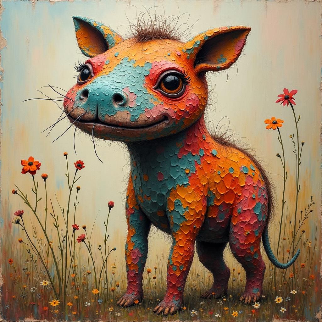 Whimsical Creature in Raw Art Style