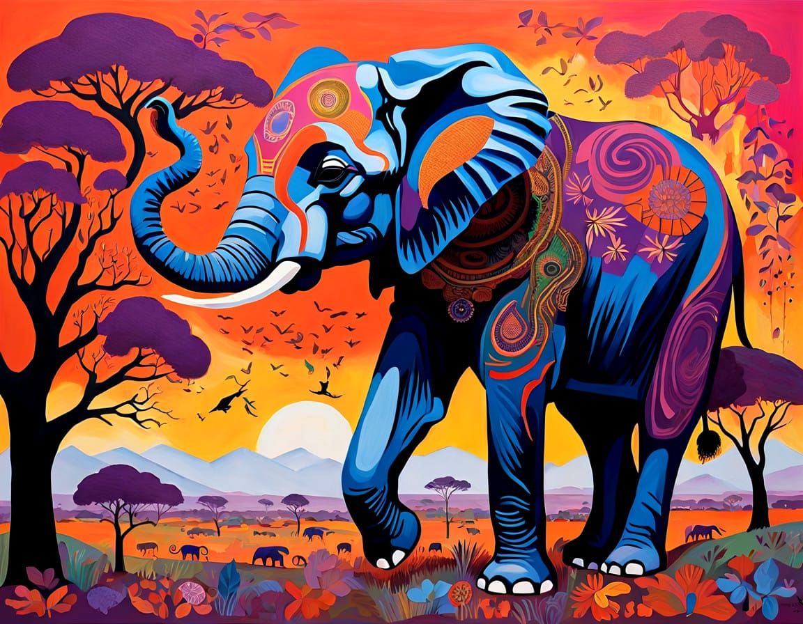 Majestic Man Transforms into African Landscape