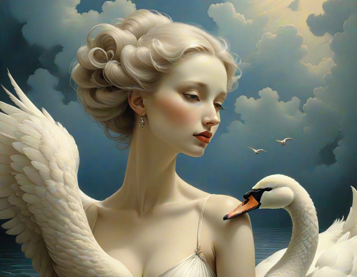 Woman with swan