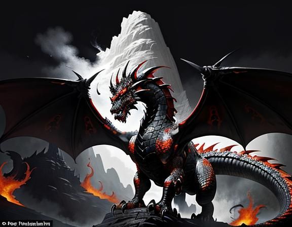 Dragon in Style of Dynamic Fantasy Art