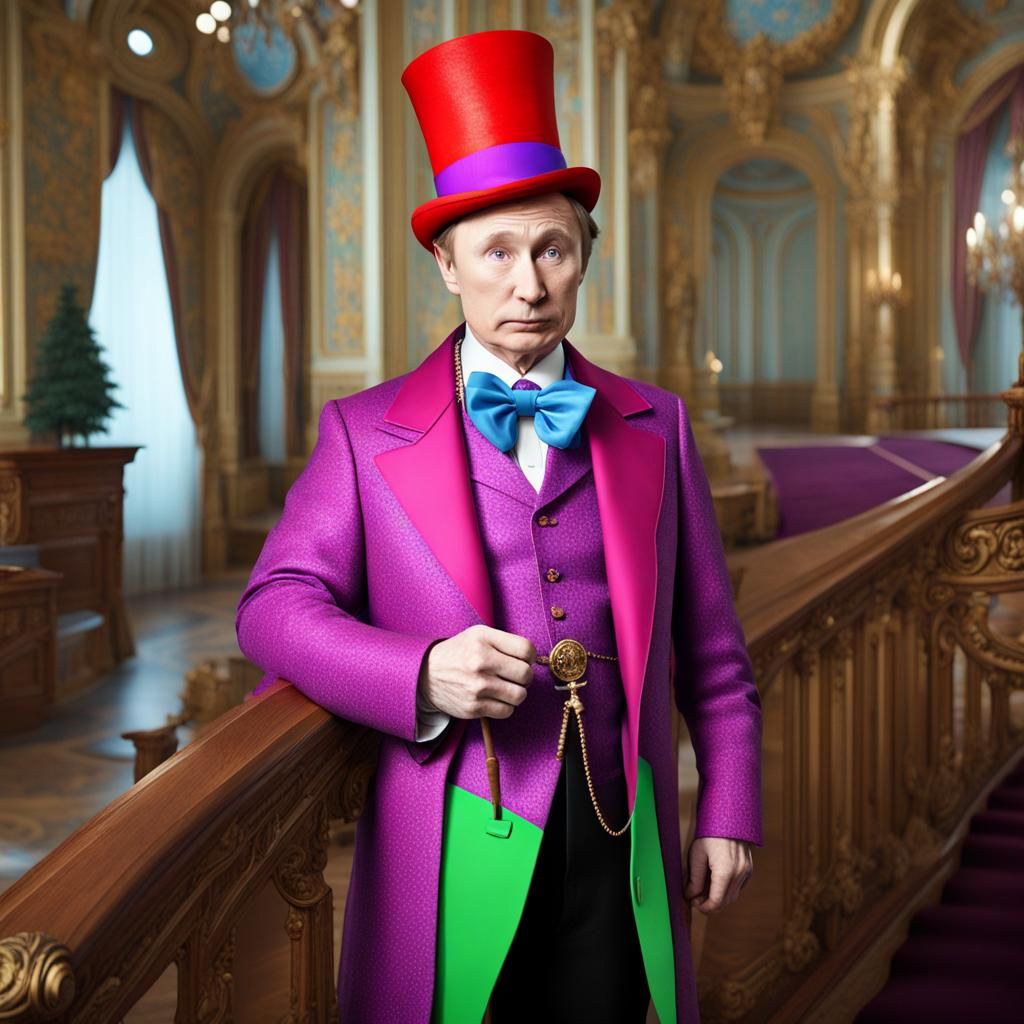Putin as Willy Wonka: Realistic 8K Rendering