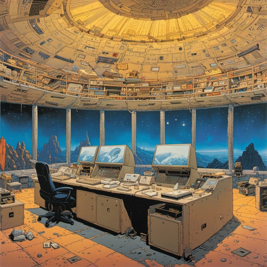 Abandoned Sci-Fi Bunker Command Center Interior