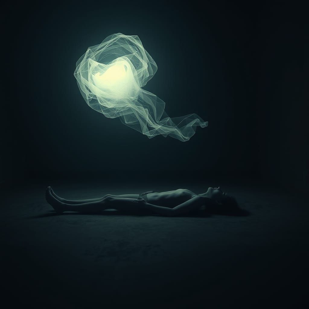 Ethereal Soul Ascending in a Cinematic Scene