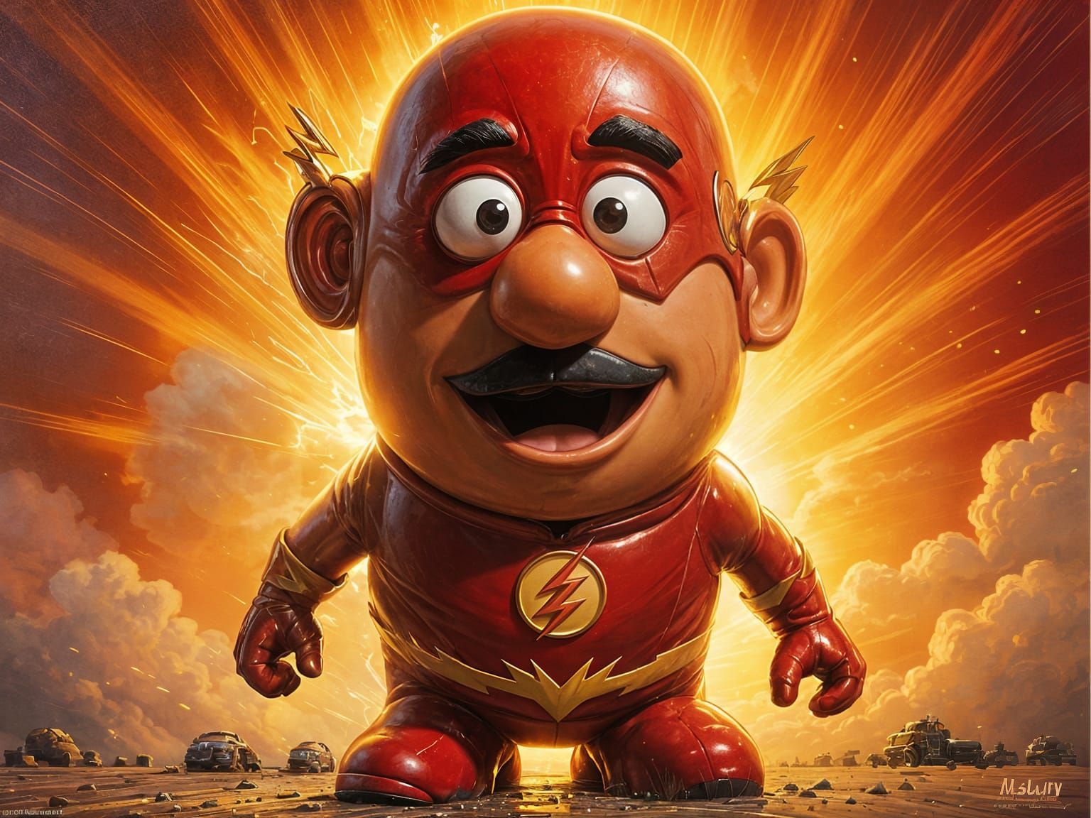 The Flash as Mr. Potato Head Comic Art