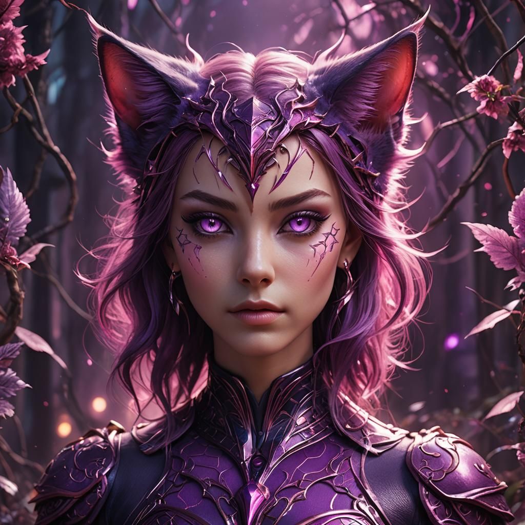 Electric Purple Cat Eyes: Fantasy Concept Art