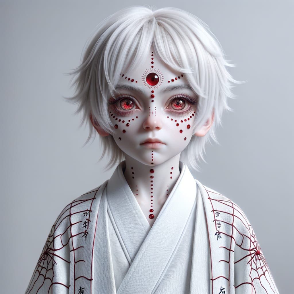 Enigmatic Boy in White Kimono