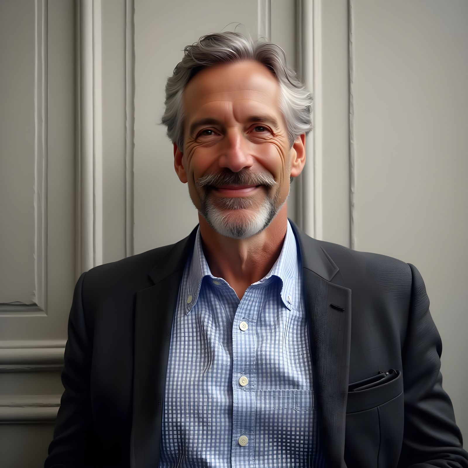 Portrait of a Man in Gray Suit