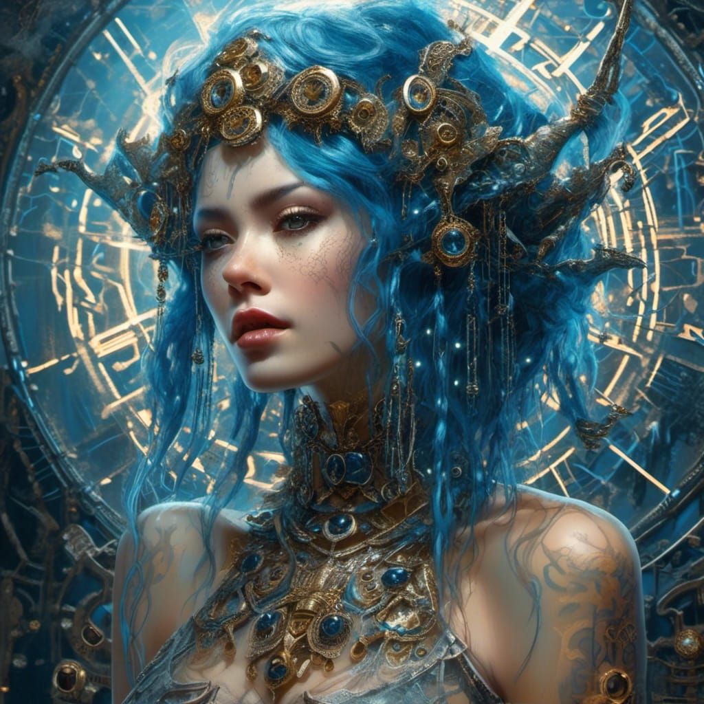 Gothic Assassin Girl with Glowing Runes in Digital Art