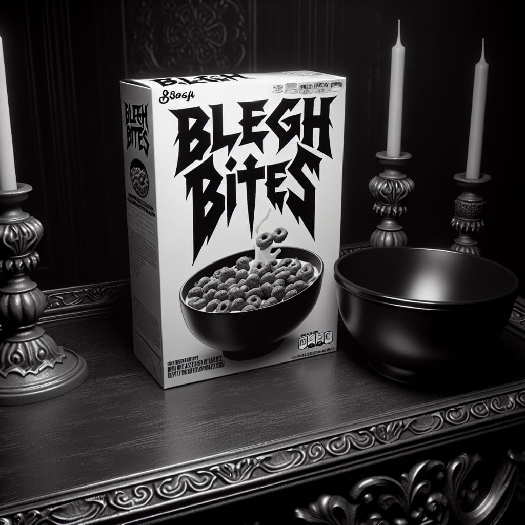 Monochrome Thrash Metal Cereal Box Scene