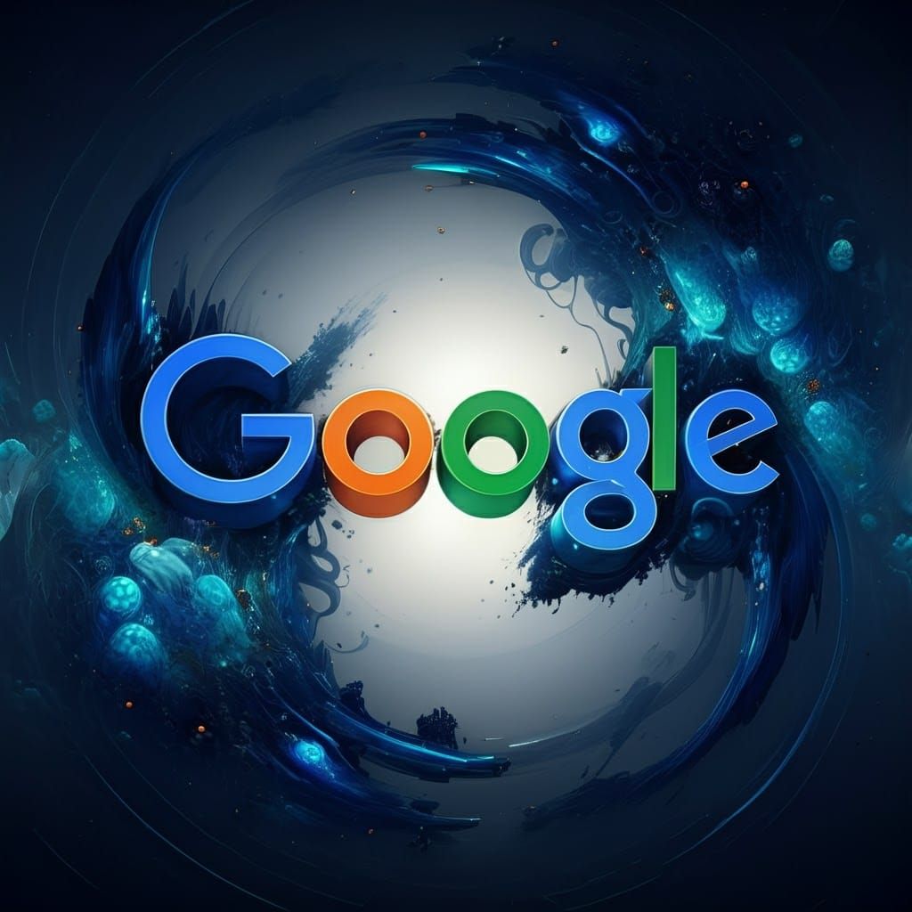 Futuristic Google Logo in Detailed Matte Painting Style